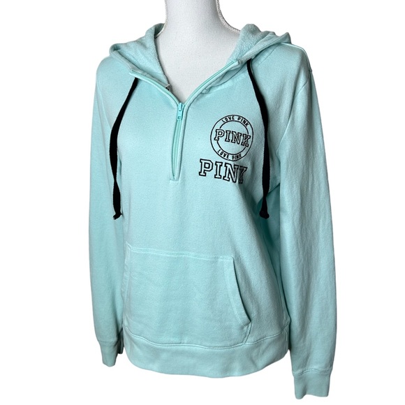 PINK Victoria's Secret Tops - PINK Victoria's Secret Light Blue Hoodie
